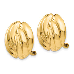 14k Omega Clip Polished Non-pierced Earrings - 2