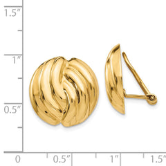 14k Omega Clip Polished Non-pierced Earrings - 2