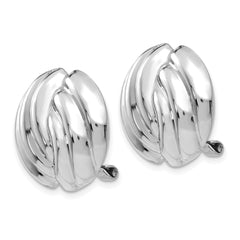 14k White Gold Omega Clip Non-pierced Earrings - 2