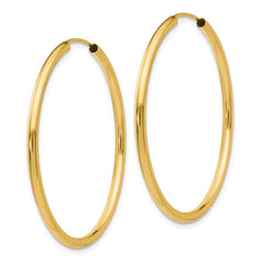14k Polished Round Endless 2mm Hoop Earrings - 9