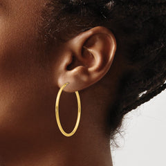 14k Polished Round Endless 2mm Hoop Earrings - 9