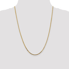 14K 24 inch 1.8mm Lightweight Flat Bismark with Lobster Clasp Chain