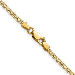 14k 2.2mm Lightweight Flat Bismark Chain - 6