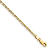 14k 2.2mm Lightweight Flat Bismark Chain - 5