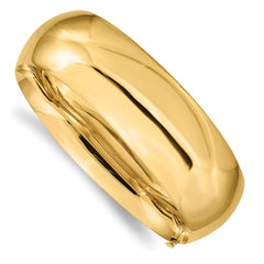14k 13/16 High Polished 20.00mm Hinged Oval Bangle Bracelet