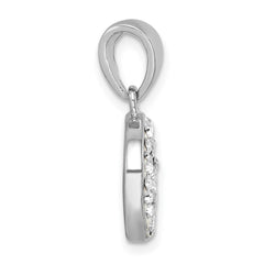 Sterling Silver Rhodium-Plated Polished Crystal Sand Dollar Pendant
