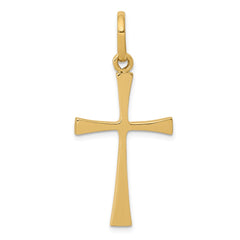 14k Polished Cross Pendant - 9