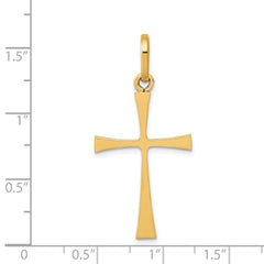 14k Polished Cross Pendant - 9