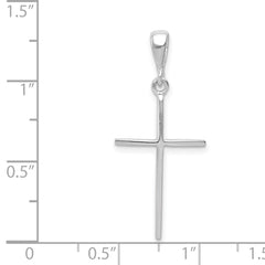 14k White Gold Cross Pendant - 21