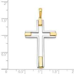 14k Two-tone Fancy Cross Pendant
