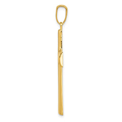 14k Hollow Cross Pendant - 6