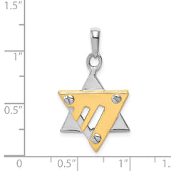 14k Two-tone Star of David Pendant - 5