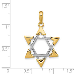 14k Two-tone Star of David Pendant - 3