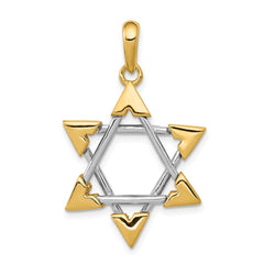 14k Two-tone Star of David Pendant - 3