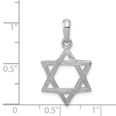 14k White Gold Star Of David Pendant - 2