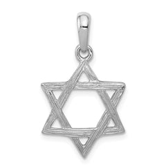 14k White Gold Star Of David Pendant - 2