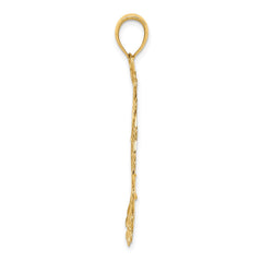 14k White Rhodium Diamond-cut Filigree Pendant - 2