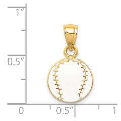 14k Enameled Baseball Pendant