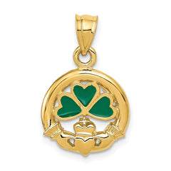 14k Enameled Claddagh Charm