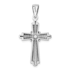 14k White Gold Polished Cross Charm - 4