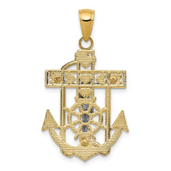 14k Two-tone Mariner's Crucifix Pendant - 2