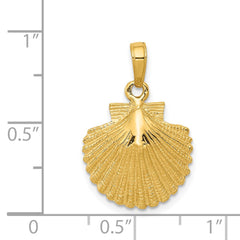 14k Scallop Shell Pendant - 7