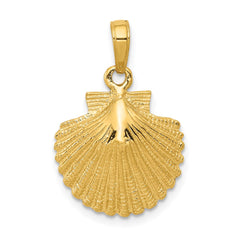 14k Scallop Shell Pendant - 7