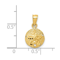 14K Sand Dollar Pendant - 5