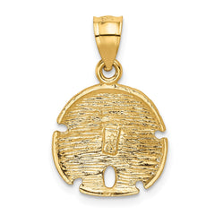 14K Sand Dollar Pendant - 2