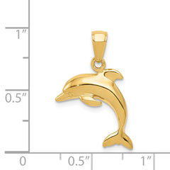 14k Jumping Dolphin Pendant - 2
