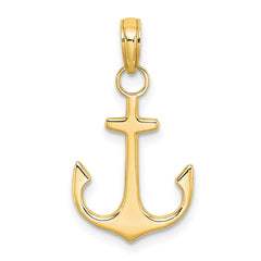 14k Anchor Pendant - 3