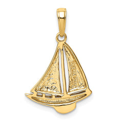 14k Sailboat Pendant - 2
