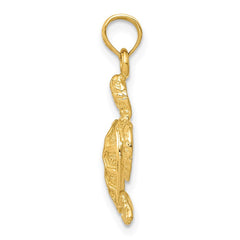 14k Sea Turtle Pendant - 2