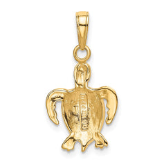 14k Sea Turtle Pendant - 2