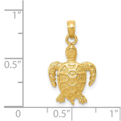 14k Sea Turtle Pendant - 2