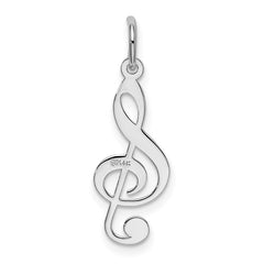 14k White Gold Polished Treble Clef Charm