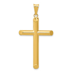 14k 3-D Polished Hollow Cross Pendant - 6