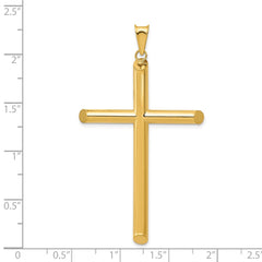 14k 3-D Polished Hollow Cross Pendant - 2