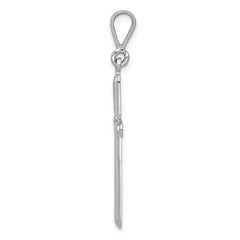 14k White Gold Cross Pendant - 16