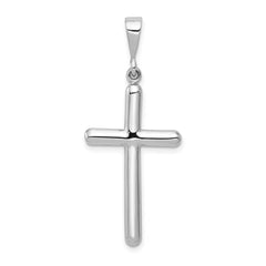 14k White Gold Cross Pendant - 16
