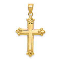 14k Reversible Diamond-cut Cross Pendant - 2
