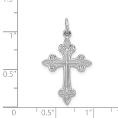 14k White Gold Cross Pendant - 4