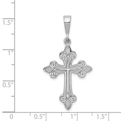 14k White Gold Cross Pendant - 5