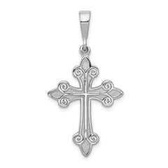 14k White Gold Cross Pendant - 5