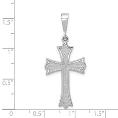 14k White Gold Cross Pendant - 12