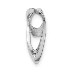 14K White Gold Polished Heart Chain Slide - 3