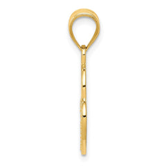 14K Polished Filigree Heart Lock Charm