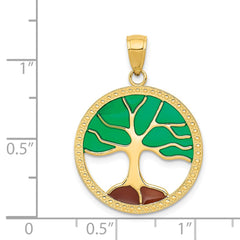 14K Enameled Tree of Life Pendant