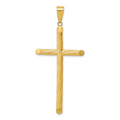 14k Fancy Textured Cross Pendant