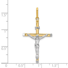 14k Two-tone Crucifix Pendant - 14